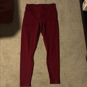 Burgundy High-Waisted Leggings